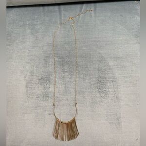 Chic Gold Fringe Necklace,Vintage, 15-18” long,delicate braided chain